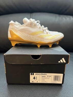 Adidas ADIZERO Electric White and Gold Youth Football 🏈 Cleats
